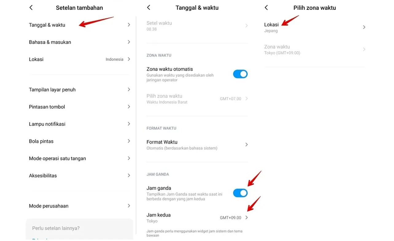 cara mengatur jam di HP Redmi
