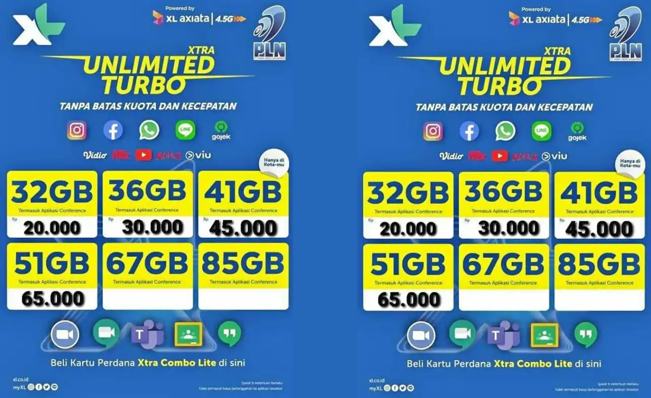 paket internet XL 50 ribu