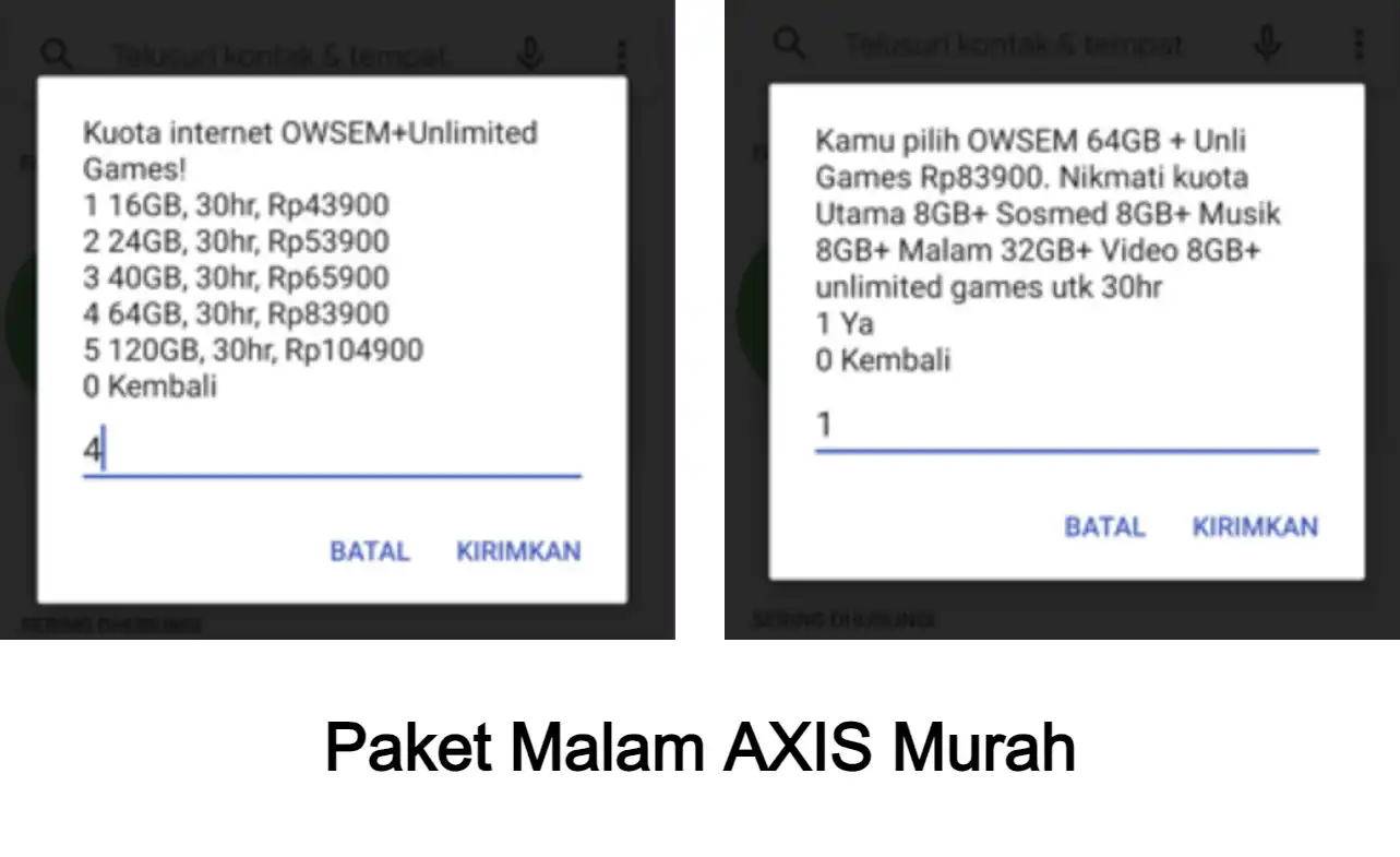 paket malam AXIS