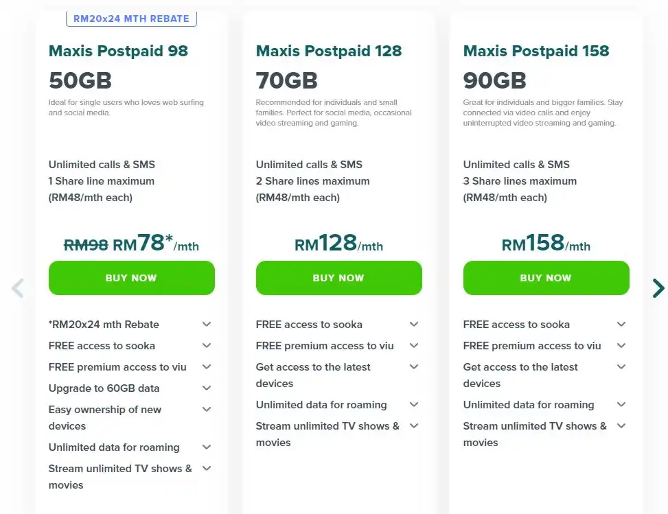 Maxis Postpaid Plan dengan Phone